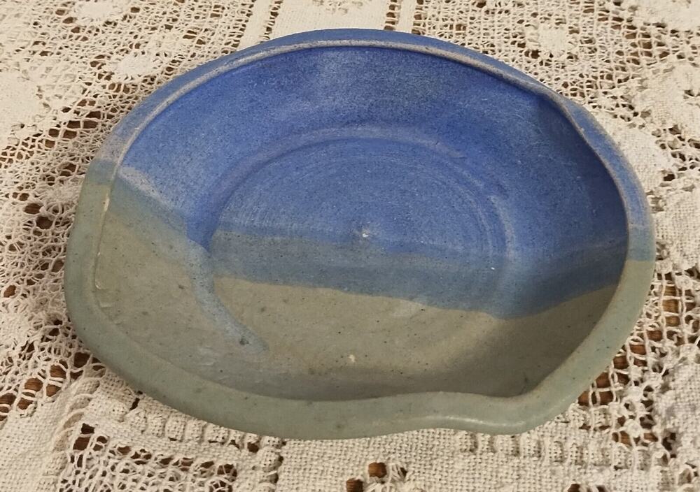 Hand Crafted Studio Pottery Large Saucer Signed by Britt 7 1/2" Diameter